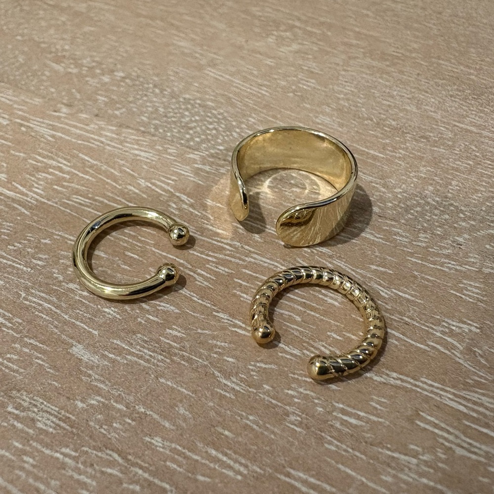 Trio of Gold-Plated Ear Cuffs